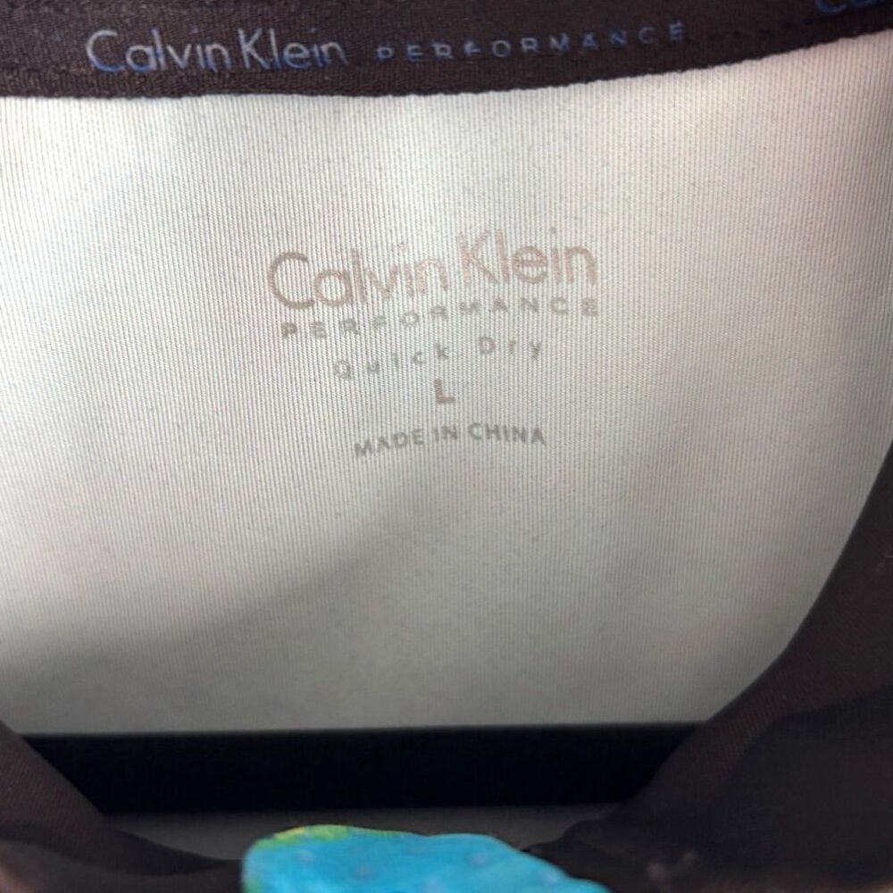 Calvin Klein Performance Blue Abstract Polka Dot Full Zip Vest - Size L - Picture 5 of 5